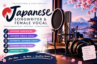 write japanese lyrics and record japanese female vocals