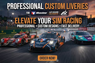 design custom racing liveries for iracing, le mans ultimate, and assetto corsa
