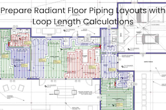 prepare radiant floor piping layouts with loop length calculations
