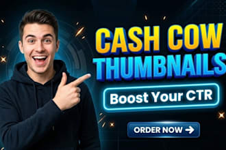 design clickable cashcow video thumbnails for your faceless youtube channels