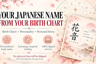 create a japanese kanji name from your birth chart