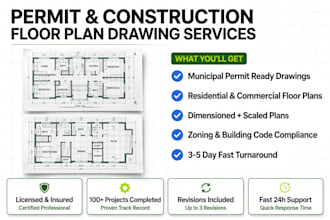 draw plot plan, site plan and property map for city permit approval
