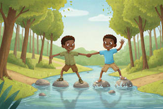 draw children book cover illustration and children story book illustrations