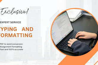 do typing, PDF to word and assignment formatting