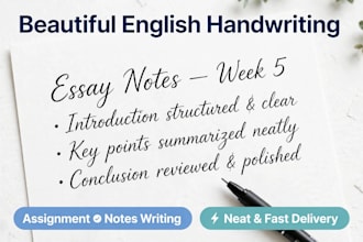 write your assignment and notes in beautiful english writing