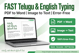 do fast telugu typing, english typing and pdf to word conversion