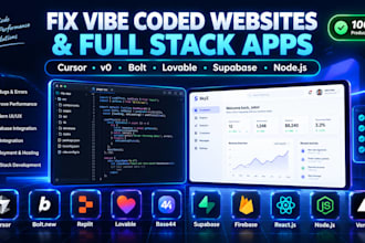 fix vibe coded website, do react web development or full stack