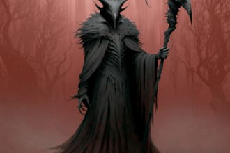 draw horror, creepy or dark fantasy illustration