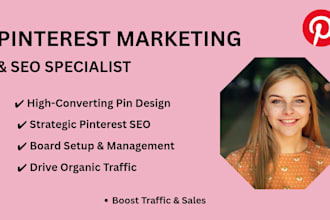 design eye catching pinterest pins and do SEO strategy