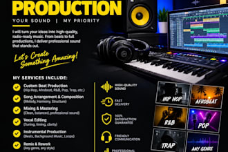 produce a professional afrobeats, rock and gospel beat