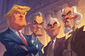 create custom political satire cartoon artwork