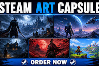 create professional custom steam capsule art and concept art