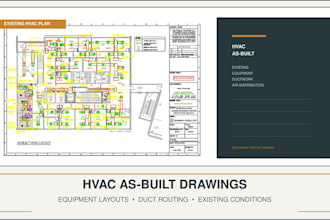 create hvac as built permit drawings with equipment and duct layouts