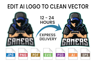 recreate your gaming logo into a clean vector
