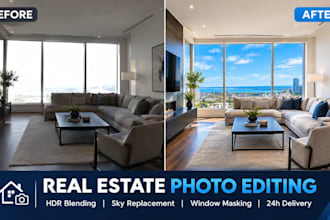 do professional real estate photo editing and hdr enhancement