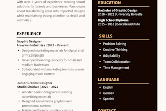 do design a professional modern resume cv
