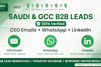 provide verified saudi arabia and gcc b2b leads with email and whatsapp