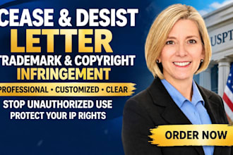 draft a trade mark or copyright cease and desist letter
