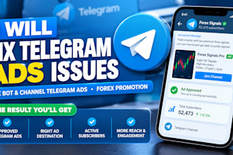 fix telegram ads issues, telegram channel, forex promotion