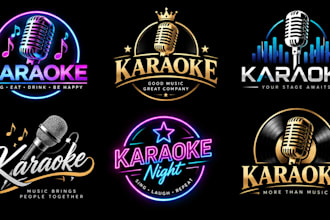 design a professional music, singing, dj, entertainment, nightlife karaoke logo