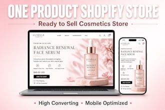 design a ready to sell shopify store for one product cosmetics niche