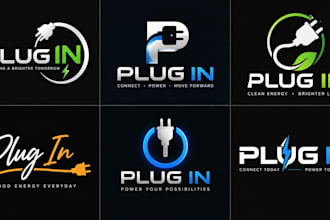 design a professional electrical, power, technology, or electronics plug in logo