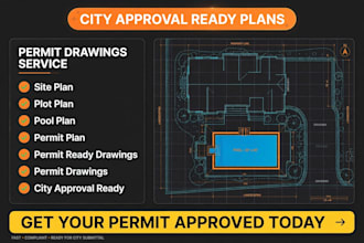 create pool plan, site plan, plot plan and landscape plan for permits