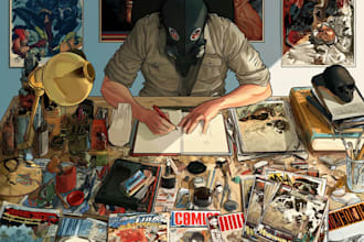 draw comic book illustration graphic comic illustration