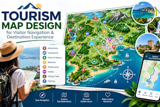 design a tourism map for visitor navigation and destination experience