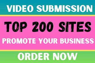 do youtube promotion and manual video submission on the top 200 high PR sites