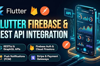 integrate firebase, rest API, and payment gateways in flutter