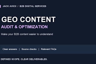 audit and optimize your b2b content for GEO and ai search