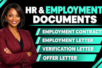 draft HR documents, employment letters and business contracts for employers