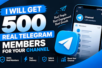 get 500 real telegram members for your channel