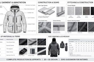do tech packs and technical flats for fashion clothing technical sketch garment