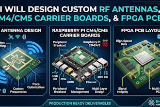 design custom rf antennas, raspberry pi cm4 cm5 carrier boards, and fpga pcbs
