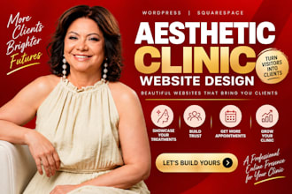 design wordpress aesthetic clinic website, squarespace medspa booking website