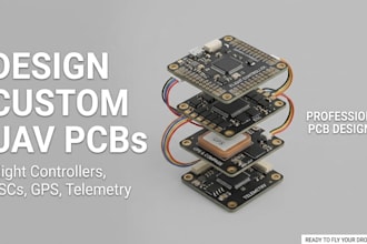 design uav pcb, drone flight controller, esc, gps navigation and telemetry