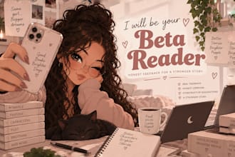 beta read and critically review your manuscript with honest feedback