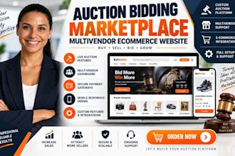 build develop auction bidding marketplace website multivendor ecommerce website