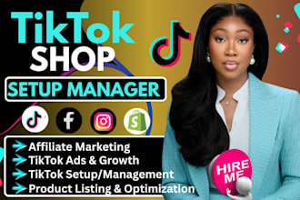 setup tiktok shop dropshipping tiktok ads influencer outreach usa tiktok expert