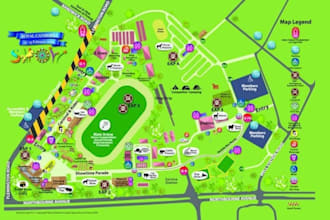 design 3d isometric festival maps and event site illustrations