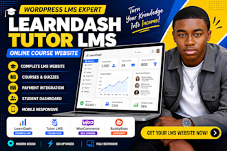 build wordpress lms website using learndash or tutor lms