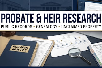 do probate heir and unclaimed property research using public records