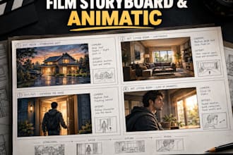 create film storyboards, animation animatics and short animated scenes