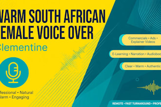 record a warm friendly south african female voice over