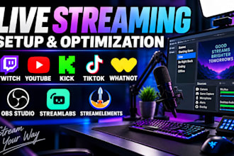 obs setup, obs studio, live streaming, streamlabs, twitch and youtube streaming
