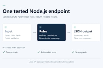 build a tested node js endpoint for your json data