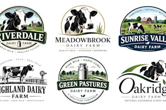 design a professional milk, cattle, agriculture, or farming dairy farm logo