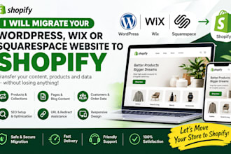 migrate wordpress website to shopify wix squarespace migration to shopify